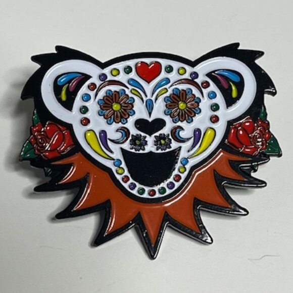 Grateful Dead Sugar Bear Skull 2015 Rockin' Relix #65 Vest, Jacket, Hat, Bag Pin - Picture 2 of 7